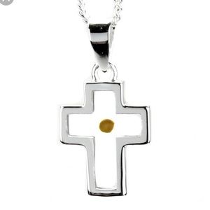 Mustard seed cross necklace
